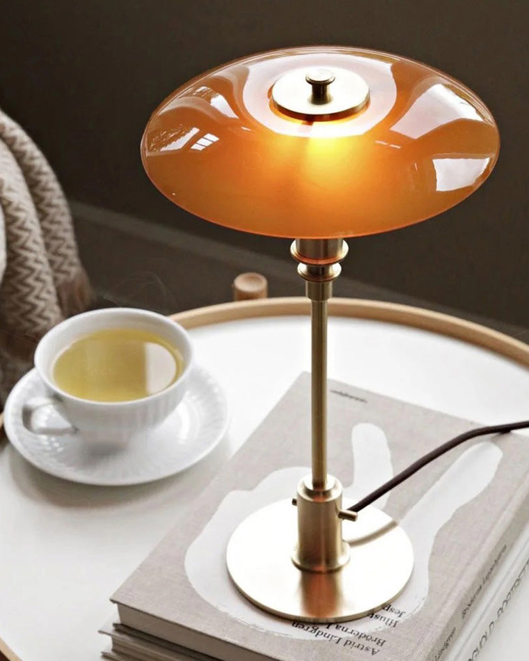 Glass Desk Lamp with Adjustable Light Temperature 19 inches Tall for Home Office Bedside Reading Study Room Work Surface Illumination Nights
