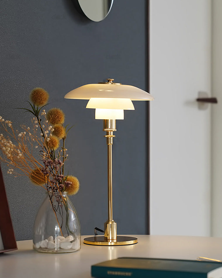 Glass Desk Lamp with Adjustable Light Temperature 19 inches Tall for Home Office Bedside Reading Study Room Work Surface Illumination Nights