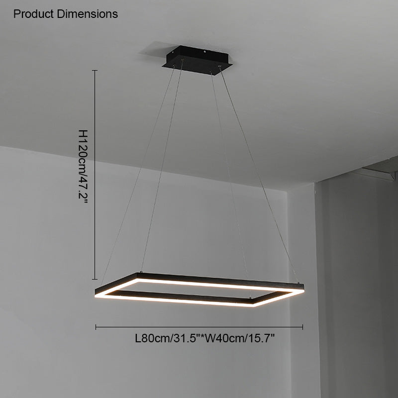 Multi-Tier Linear Suspension Fixture with Integrated LED, Adjustable Cable, Matte Black Metal Frame for Dining & Living Spaces