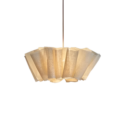 Pleated Fabric Shade Hanging Ceiling Lamp 16 in Warm Cream for Dining Room Kitchen Island Scandinavian Japanese Modern Minimalist Ambient Li