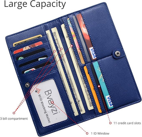 Ortekor Ultra-Thin Leather Card Wallet with RFID Blocking Technology | Compact Design for Secure Storage
