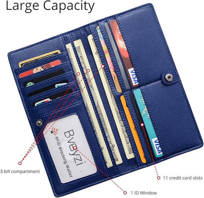 Ortekor Ultra-Thin Leather Card Wallet with RFID Blocking Technology | Compact Design for Secure Storage