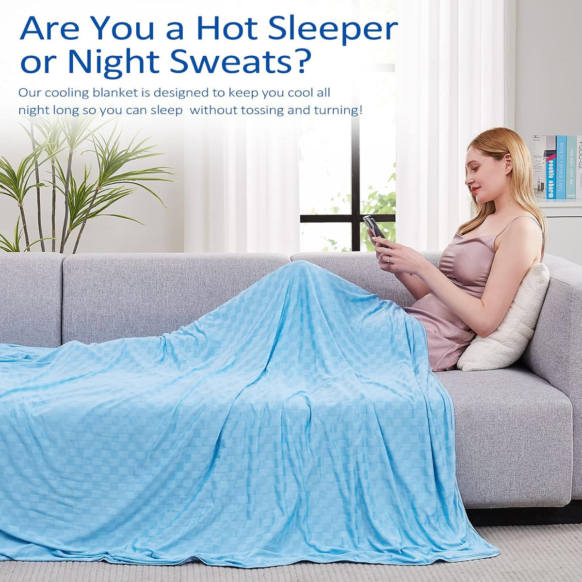 ChillEase | Couverture rafraîchissante pour dormeurs ayant chaud, dotée de la technologie Arc-Chill | Douce et respirante pour un confort tout au long de l'année