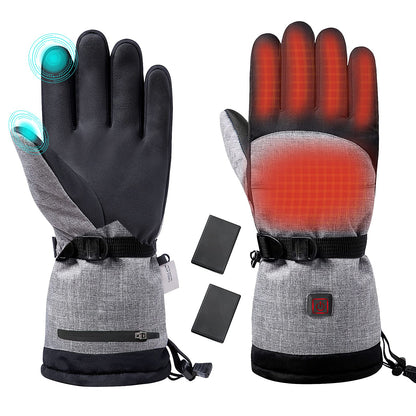 Battery-Powered Heated Winter Gloves with Touchscreen Fingers & 3 Temperature Settings for Skiing, Outdoor Work