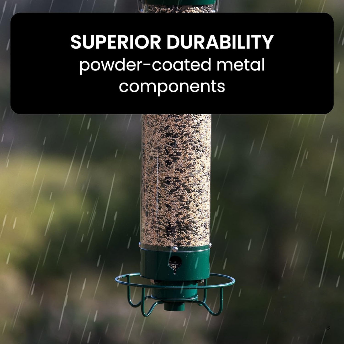 Weighted Rotating Perch Wild Bird Feeder with Anti-Rodent Spin Mechanism for Cardinals, Finches, Chickadees | Hanging Outdoor Seed Station