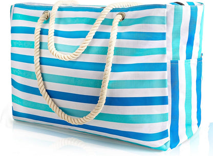 Évasion côtière | Grand sac de plage imperméable au design anti-sable | fourre-tout polyvalent pour les aventures familiales en plein air