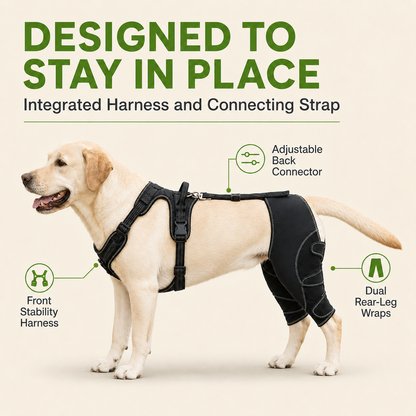 Ortekor Dual Rear Leg Dog Support Brace with Harness - Walking Stability for Weak Hind Legs