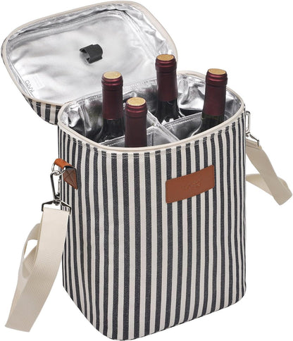 Sac de transport isotherme pour vin avec design rembourré | Glacière étanche pour voyages et fêtes
