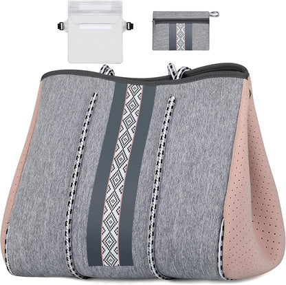 Ortekor beach Tote Bag | Large Beach Bag with Inner Pocket for Easy Organization
