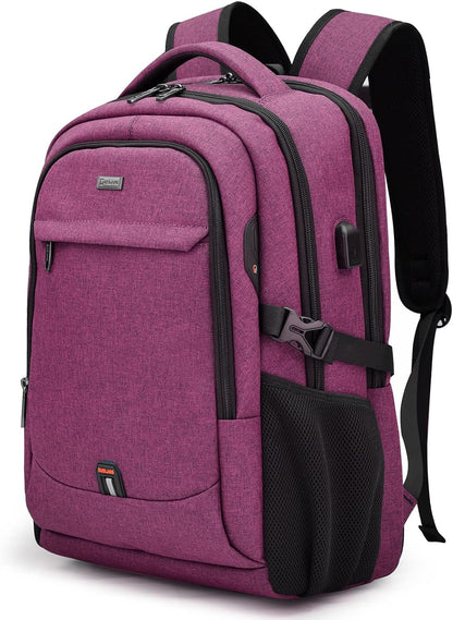 Travel Backpack with USB Charging Port for Laptops up to 17 Inches | Water-Resistant Daypack with Anti-Theft Pocket for Business Work School
