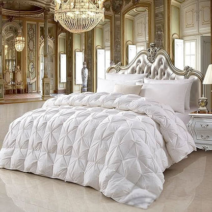 Couette en coton luxueux | Tissu respirant pour un confort tout au long de l'année | Garnissage de couette format King