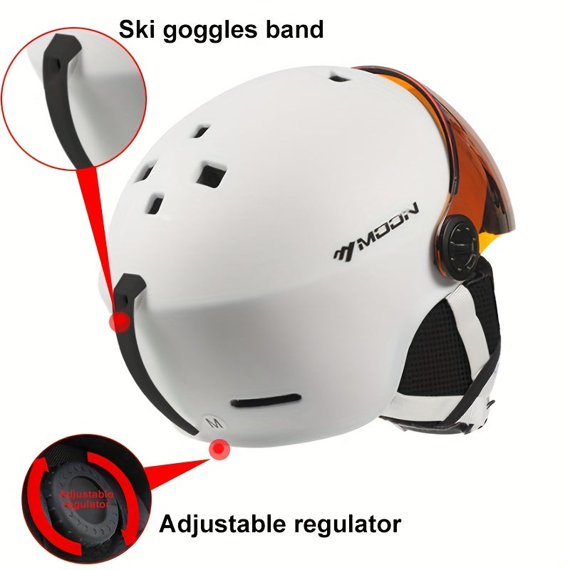 Winter Snow Helmet with Removable Visor for Skiing Snowboarding Mountain Sports Adjustable Head Protection Breathable Padded Lightweight Out