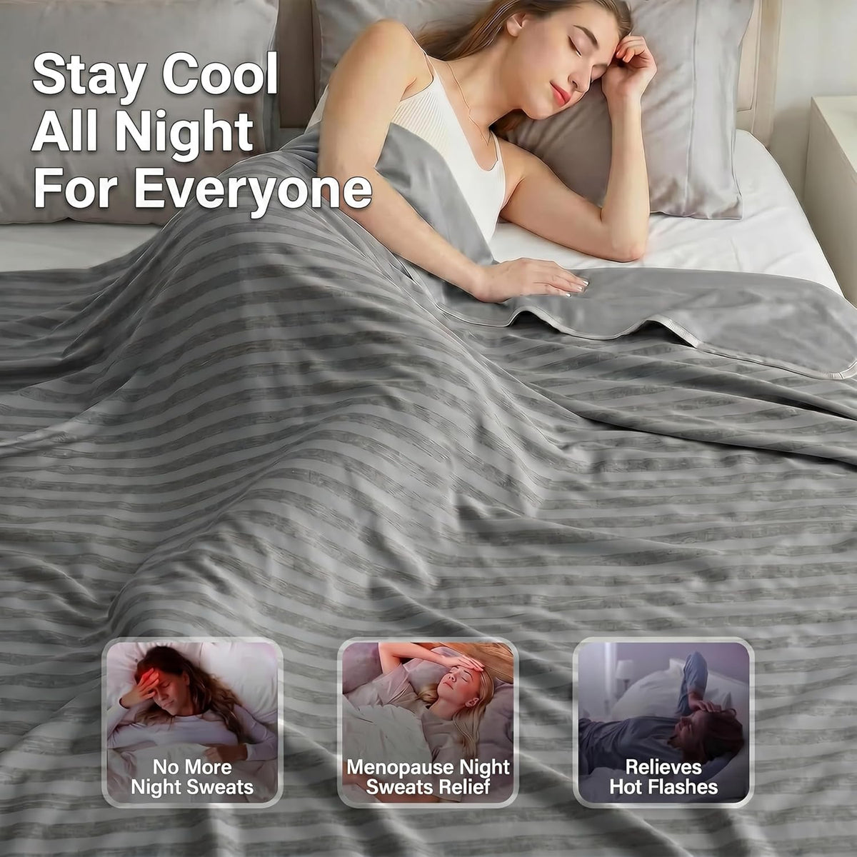 Confort Fraîcheur | Couverture rafraîchissante pour personnes ayant chaud avec technologie Arc-Chill | Jeté d'été léger et respirant pour le voyage et l'extérieur