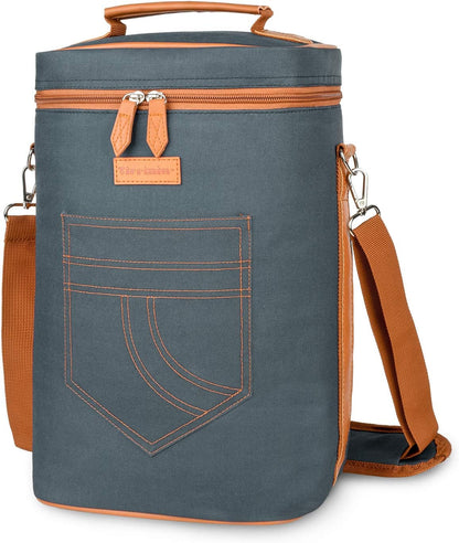 Sac de transport isotherme pour vin avec design rembourré | Glacière étanche pour voyages et fêtes