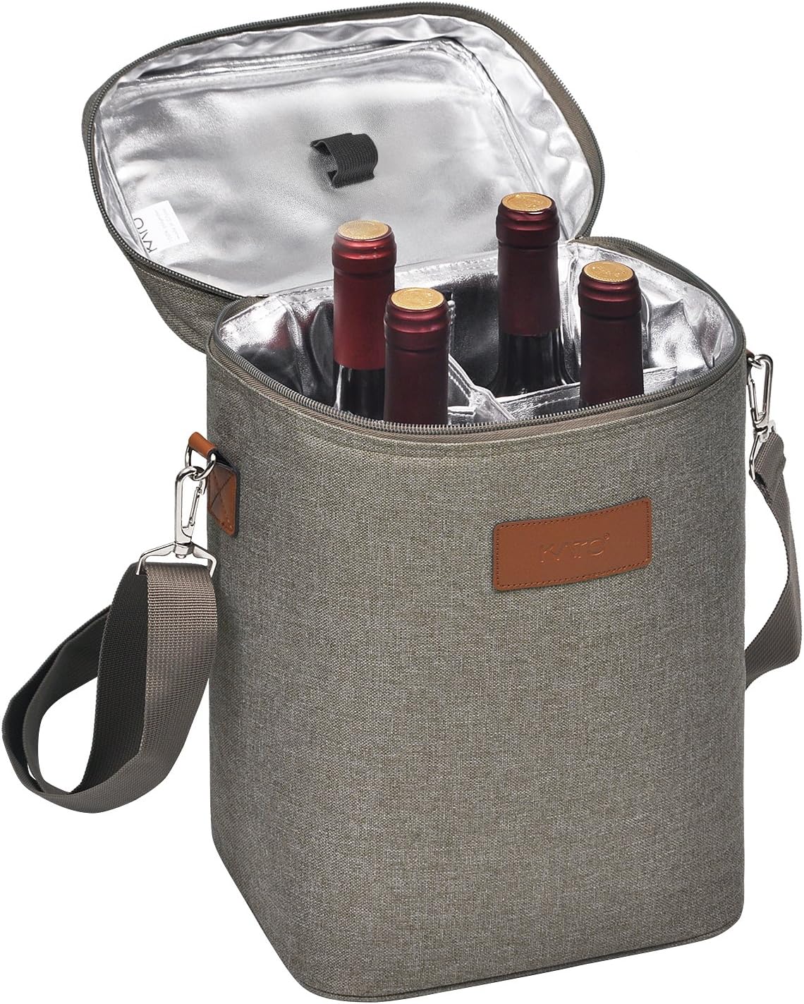 Sac de transport isotherme pour vin avec design rembourré | Glacière étanche pour voyages et fêtes
