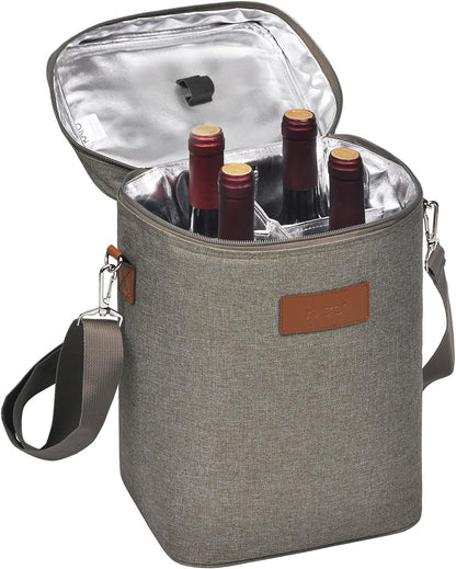 Sac de transport isotherme pour vin avec design rembourré | Glacière étanche pour voyages et fêtes