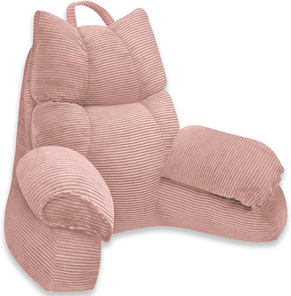Cozy Reading Pillow with High Arm Rests & Supportive Memory Foam | Perfect Back Support for Relaxing, Reading & Gaming in Bed