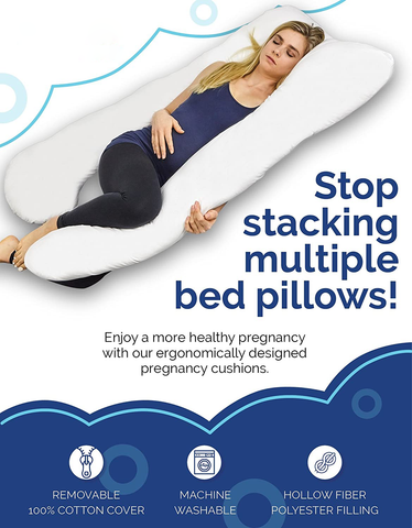 Comfort Haven | U-Shaped Pregnancy Pillow with Soft Cotton Cover | Ultimate Support for Restful Sleep