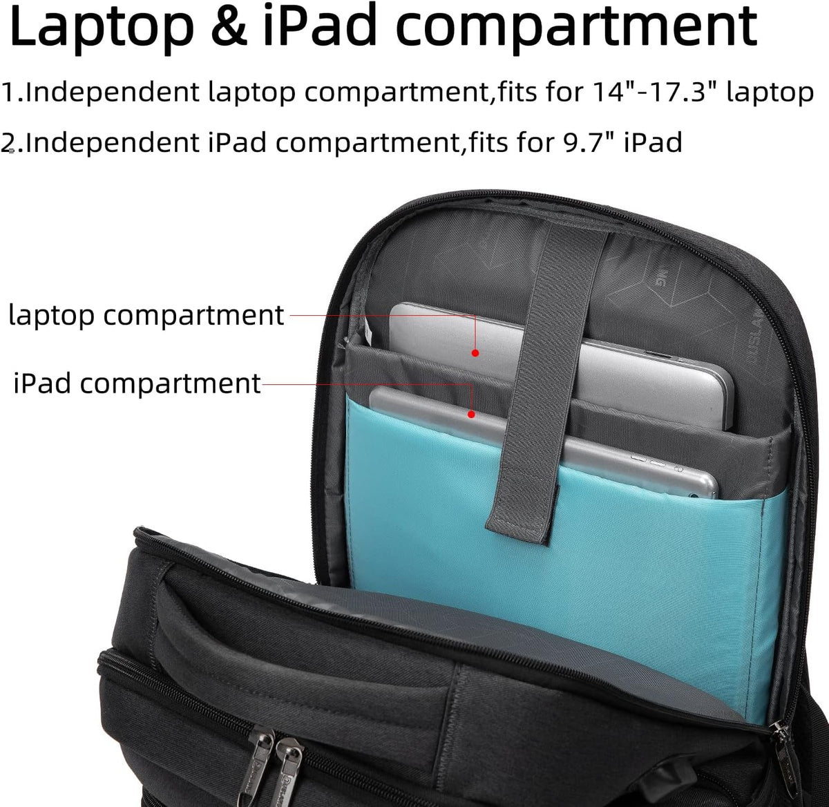 Travel Backpack with USB Charging Port for Laptops up to 17 Inches | Water-Resistant Daypack with Anti-Theft Pocket for Business Work School