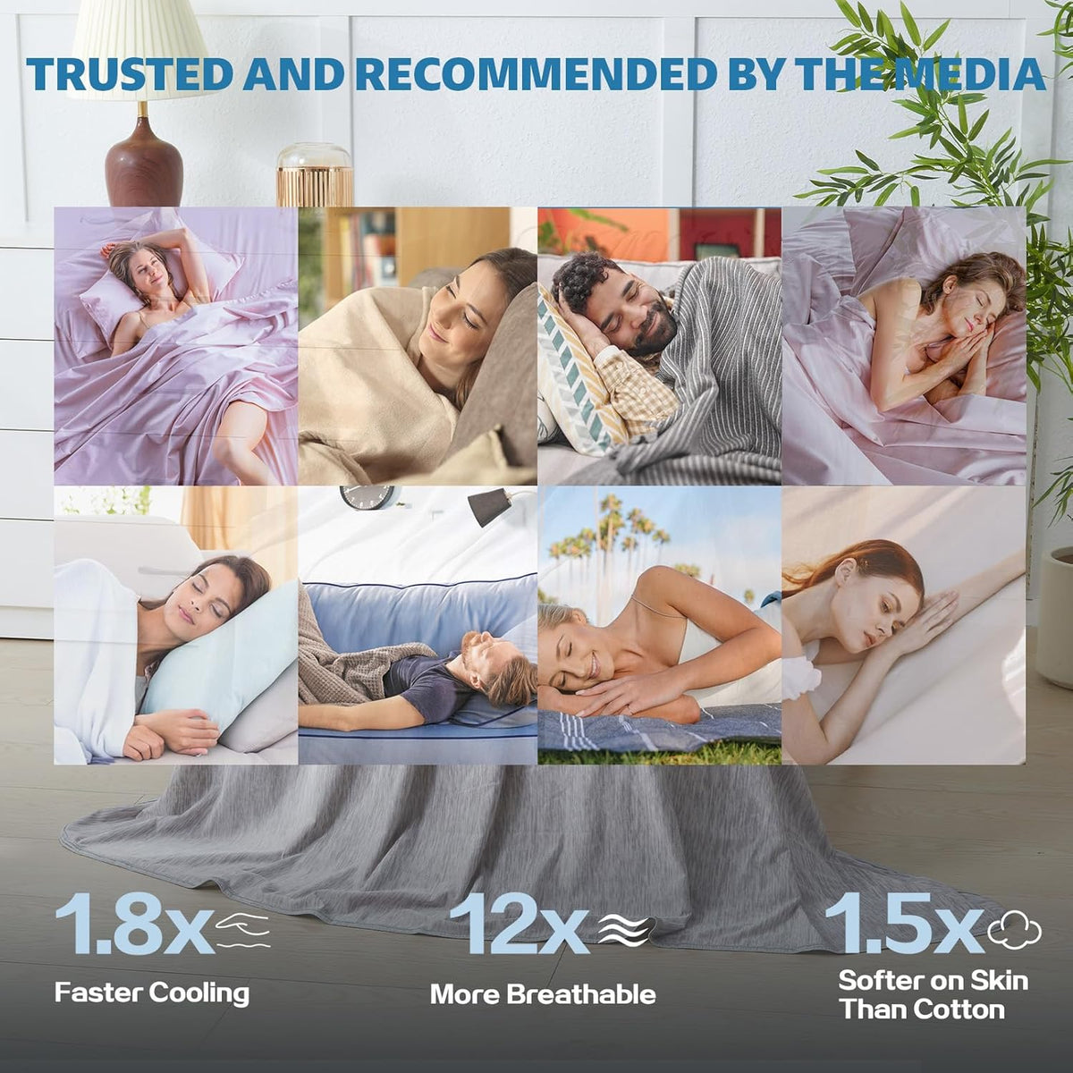 ChillWave | Cooling Blanket with Breathable Fabric | Lightweight & Soft for Hot Sleepers