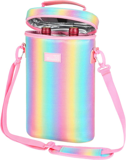 Sac de transport isotherme pour vin avec design rembourré | Glacière étanche pour voyages et fêtes