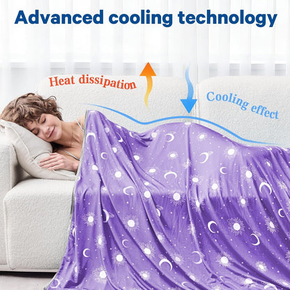 Confort douillet | Couverture rafraîchissante en tissu double face | Couverture d'été légère pour les dormeurs ayant chaud et les voyages