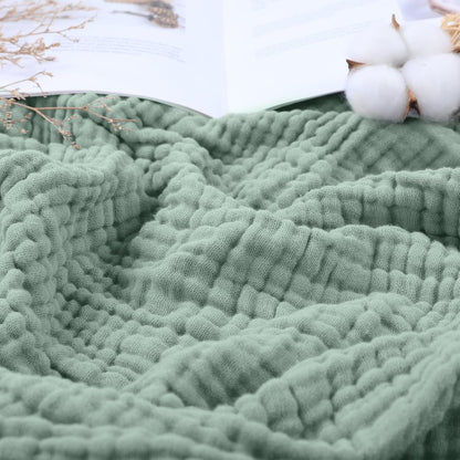 Lightweight Cotton Gauze Throw Blanket – Breathable Summer Layer for Bed, Couch & Chair – Natural Organic Fabric – Soft All-Season Cover