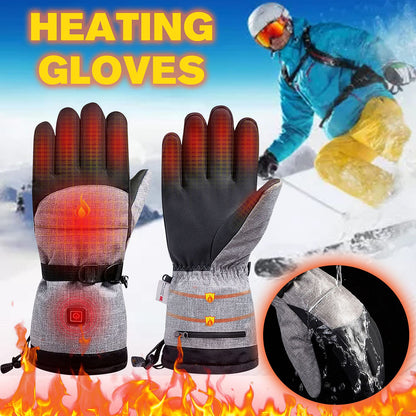 Battery-Powered Heated Winter Gloves with Touchscreen Fingers & 3 Temperature Settings for Skiing, Outdoor Work
