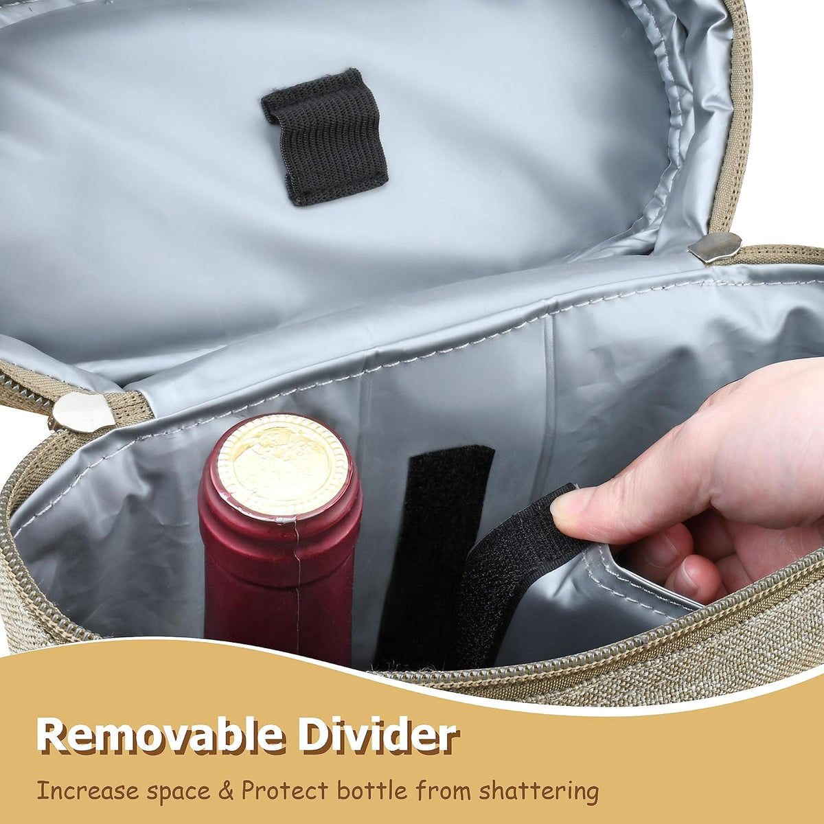 Sac de transport isotherme pour vin avec design rembourré | Glacière étanche pour voyages et fêtes
