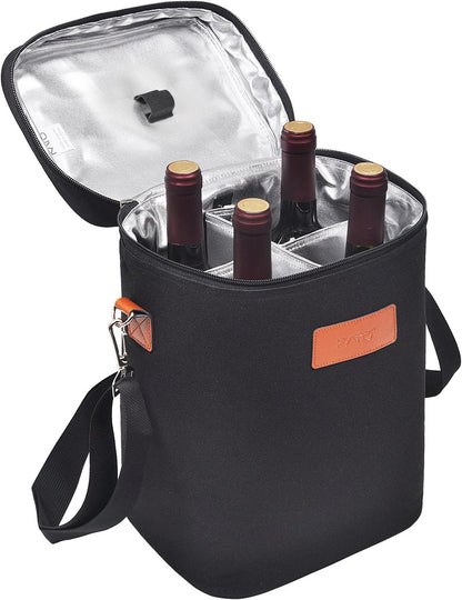 Sac de transport isotherme pour vin avec design rembourré | Glacière étanche pour voyages et fêtes