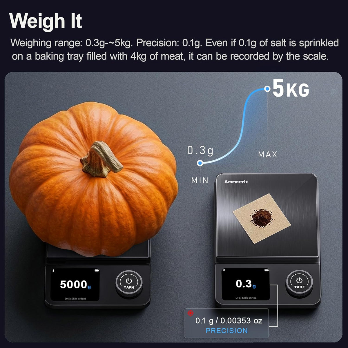 Precision Kitchen Scale | Smart Food Scale with Nutritional Calculator | Digital Measurement for Weight Loss Tracking
