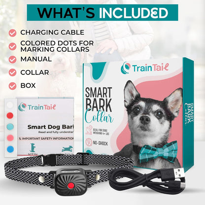 Collier anti-aboiement à vibration pour petits chiens et chiots – Sangle réglable de 15 à 50 cm, 4 niveaux, étanche IP87, autonomie de 30 jours