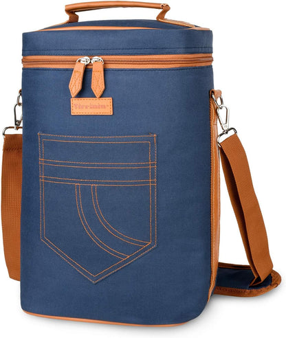 Sac de transport isotherme pour vin avec design rembourré | Glacière étanche pour voyages et fêtes