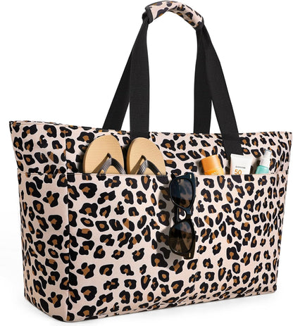 Ultimate Beach Tote | Extra Large Waterproof Bag with Zippered Wet Compartment | Lightweight & Foldable for Easy Travel