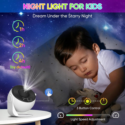 Rotating Galaxy Projector Night Light, Nebula Projector with Interchangeable HD Films, USB Star Light for Bedroom