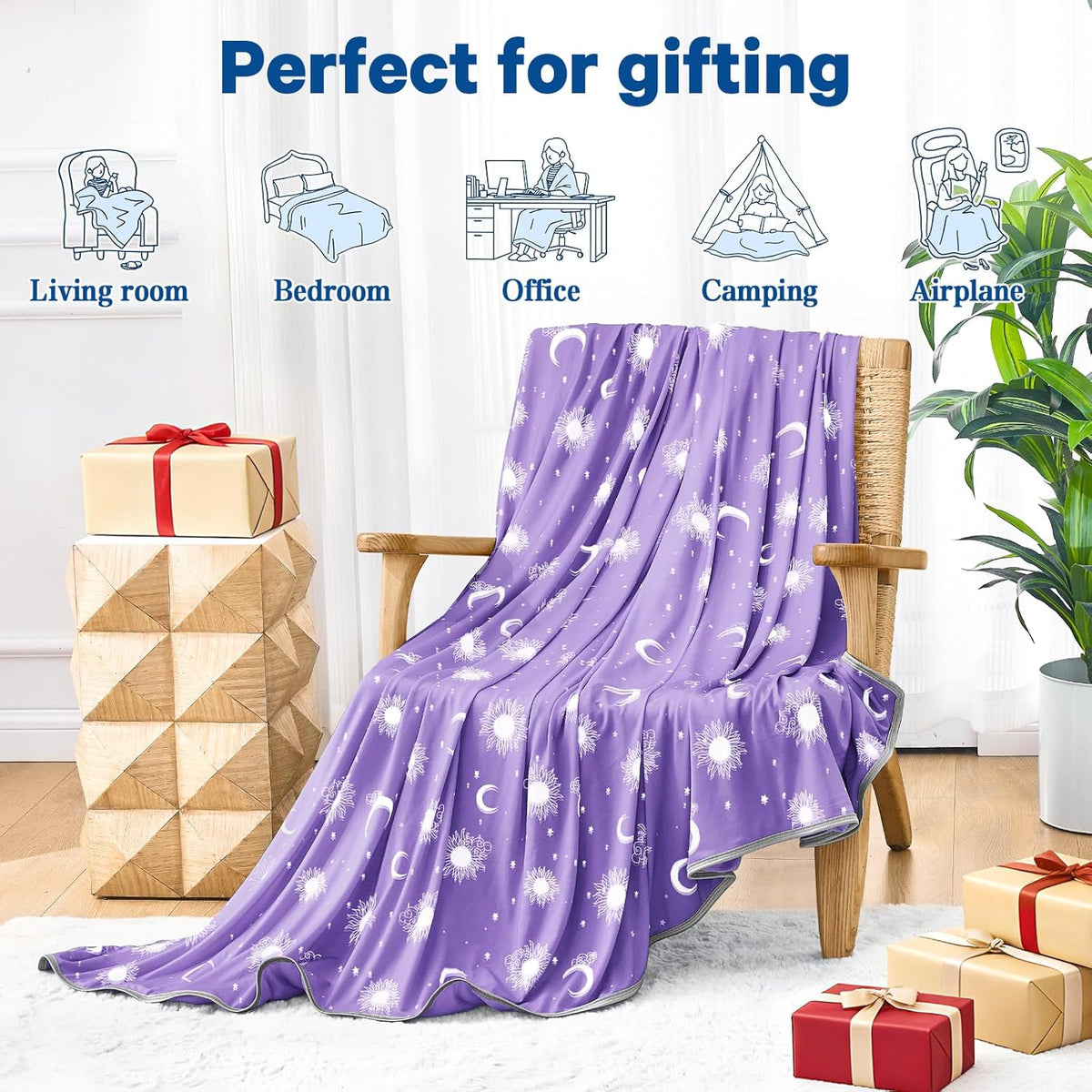 Confort douillet | Couverture rafraîchissante en tissu double face | Couverture d'été légère pour les dormeurs ayant chaud et les voyages