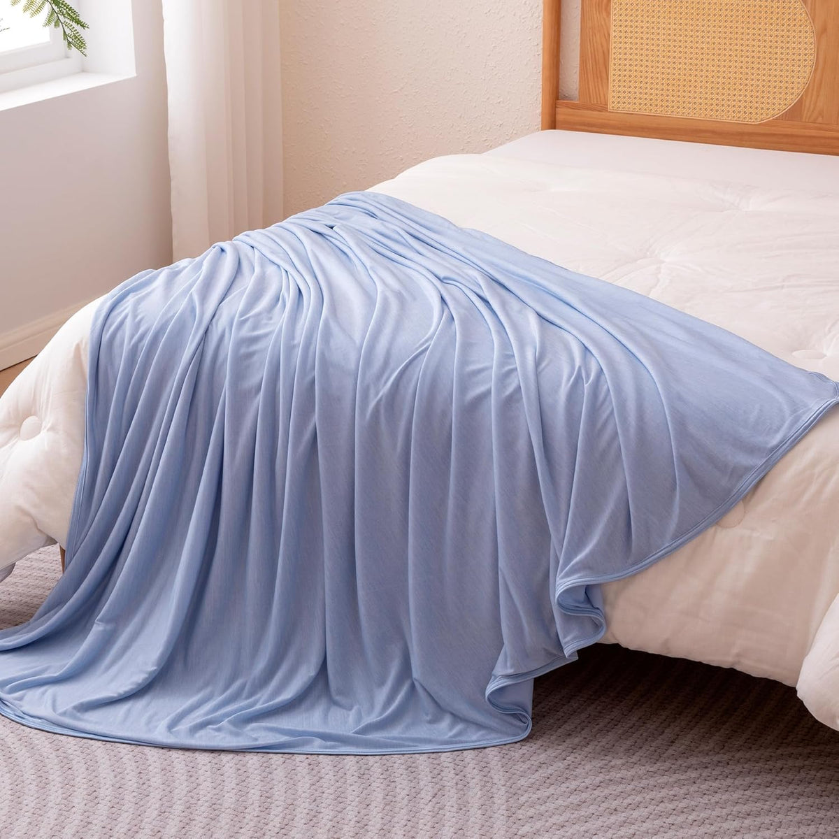 Confort rafraîchissant | Couverture légère réversible pour personnes ayant chaud la nuit | Jeté fin et doux pour lit et canapé