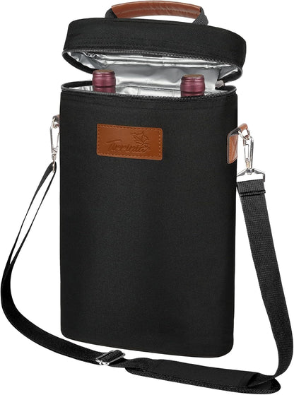 Sac de transport isotherme pour vin avec design rembourré | Glacière étanche pour voyages et fêtes