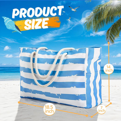 Évasion côtière | Grand sac de plage imperméable au design anti-sable | fourre-tout polyvalent pour les aventures familiales en plein air