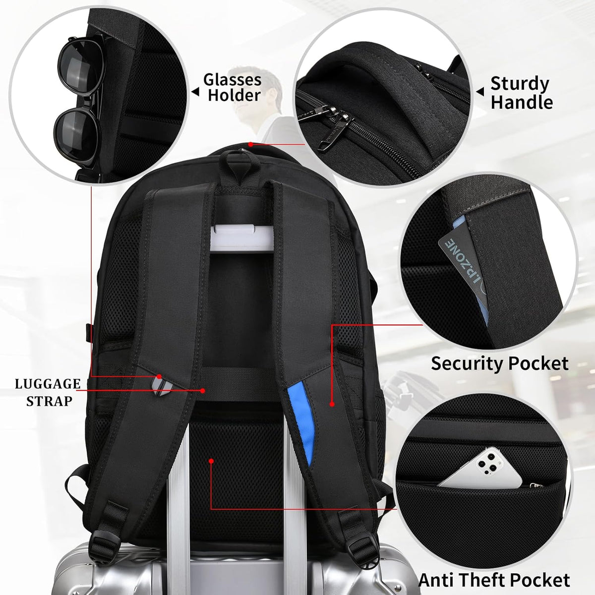 Tech-Ready Laptop Backpack with Charging Port, Anti-Theft Pocket & Multi-Day Compartments for Commute & Travel