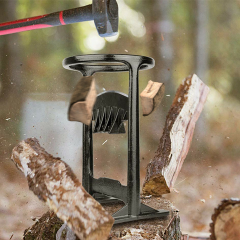 Manual Log Splitter Wedge for Firewood | Heavy-Duty Steel Kindling Tool for Home & Camping | Safe Axe-Free Wood Splitting
