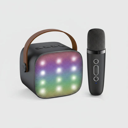 Portable Karaoke Machine | Bluetooth Speaker with Wireless Microphones & LED Lights for Fun Singing