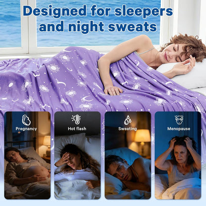 Confort douillet | Couverture rafraîchissante en tissu double face | Couverture d'été légère pour les dormeurs ayant chaud et les voyages
