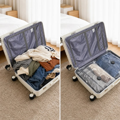 Sacs de compression gain de place avec pompe à air électrique – Lot de 12 pour le voyage, le rangement dans les placards et les vêtements saisonniers