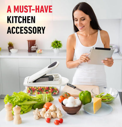 MultiPrep | 10-in-1 Vegetable Slicer with 8 Blades | Versatile Kitchen Tool for Quick Meal Prep