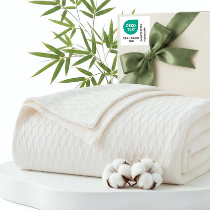 Confort douillet | Couverture rafraîchissante en rayonne de bambou pour dormeurs ayant chaud | Jeté d'été léger et respirant pour lit et canapé