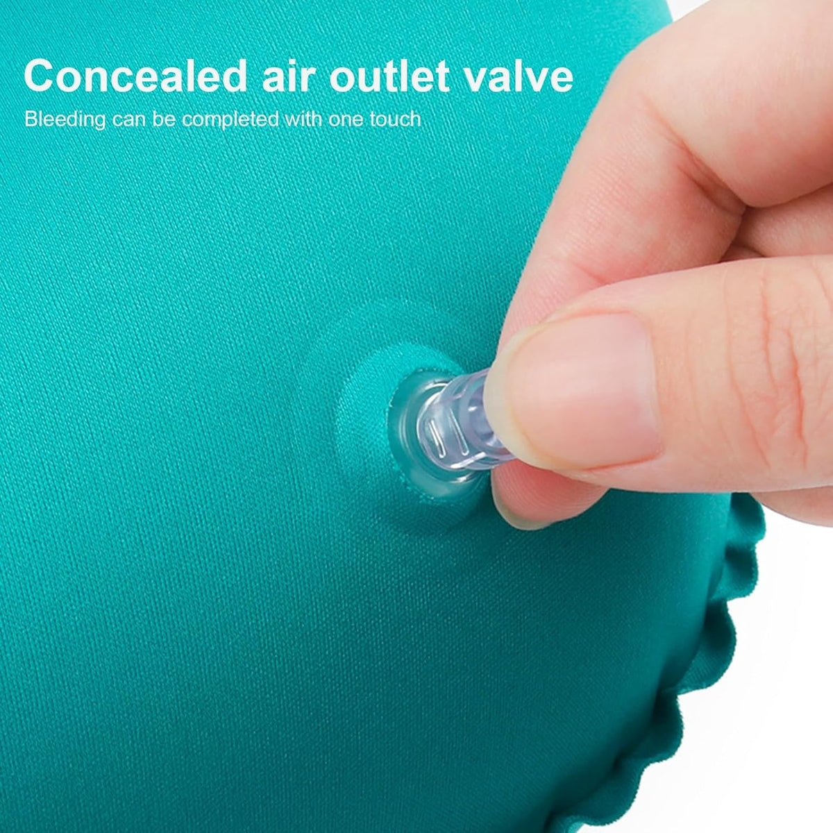 Inflatable Neck Travel Pillow with Built-In Hand Pump for Airplane, Car & Train Trips | Waterproof Ergonomic Support | Compact Portable Desi