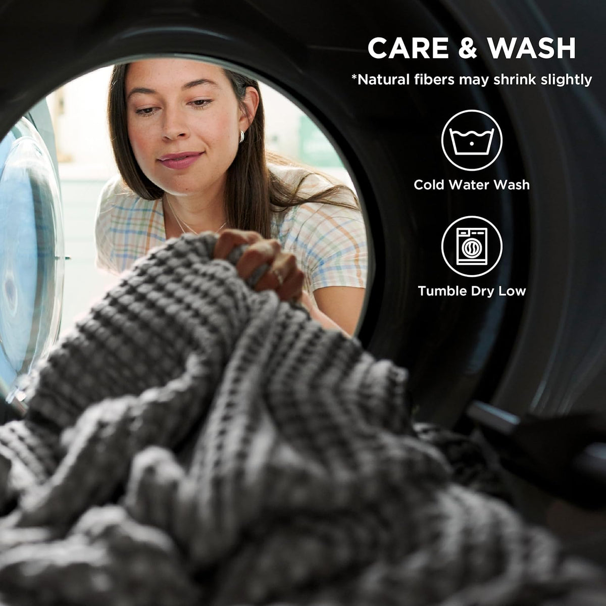 Cozy Haven | Couverture Queen légère en coton et bambou à tissage gaufré rafraîchissant | Jeté d'été doux pour ceux qui ont chaud la nuit