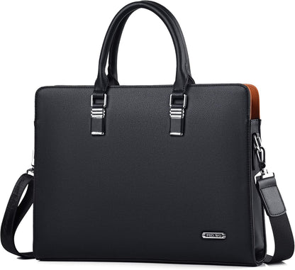 Executive Leather Laptop Bag 15.6-Inch for Work Travel School Office Business Men Women Professionals