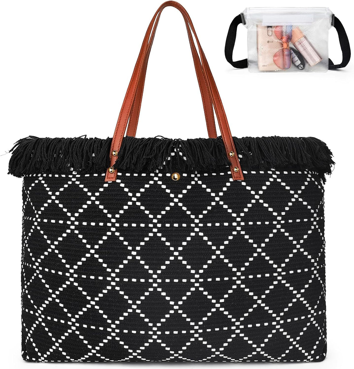 Ortekor beach Tote Bag | Large Beach Bag with Inner Pocket for Easy Organization